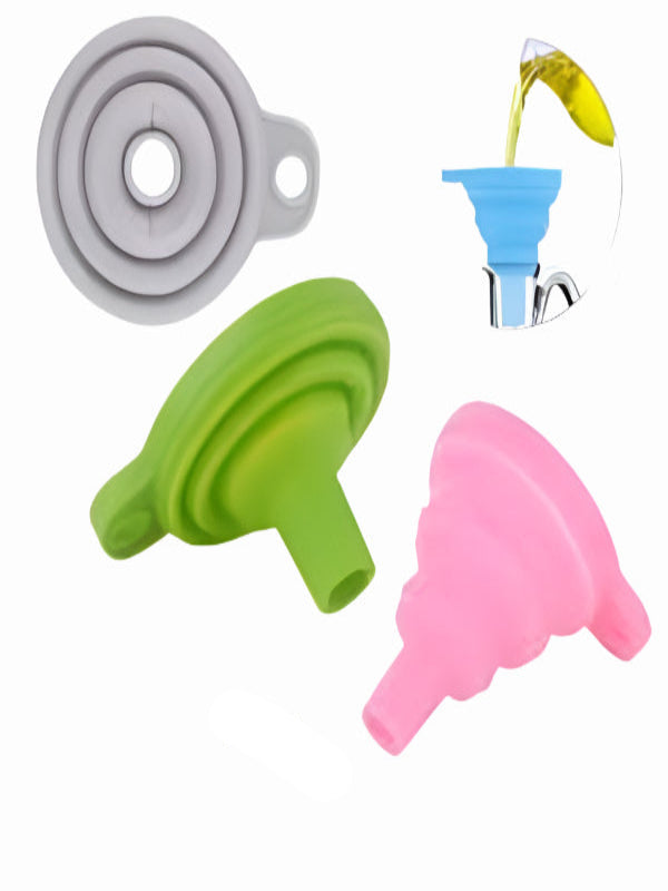 Silicone Liquid Filling Foldable Funnel - Small Multicolor