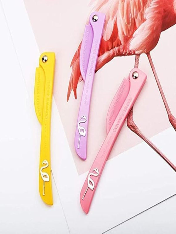 Pack Of 3- Feather Flamingo Facial Razor for Face, Eyebrows & Body Shaving