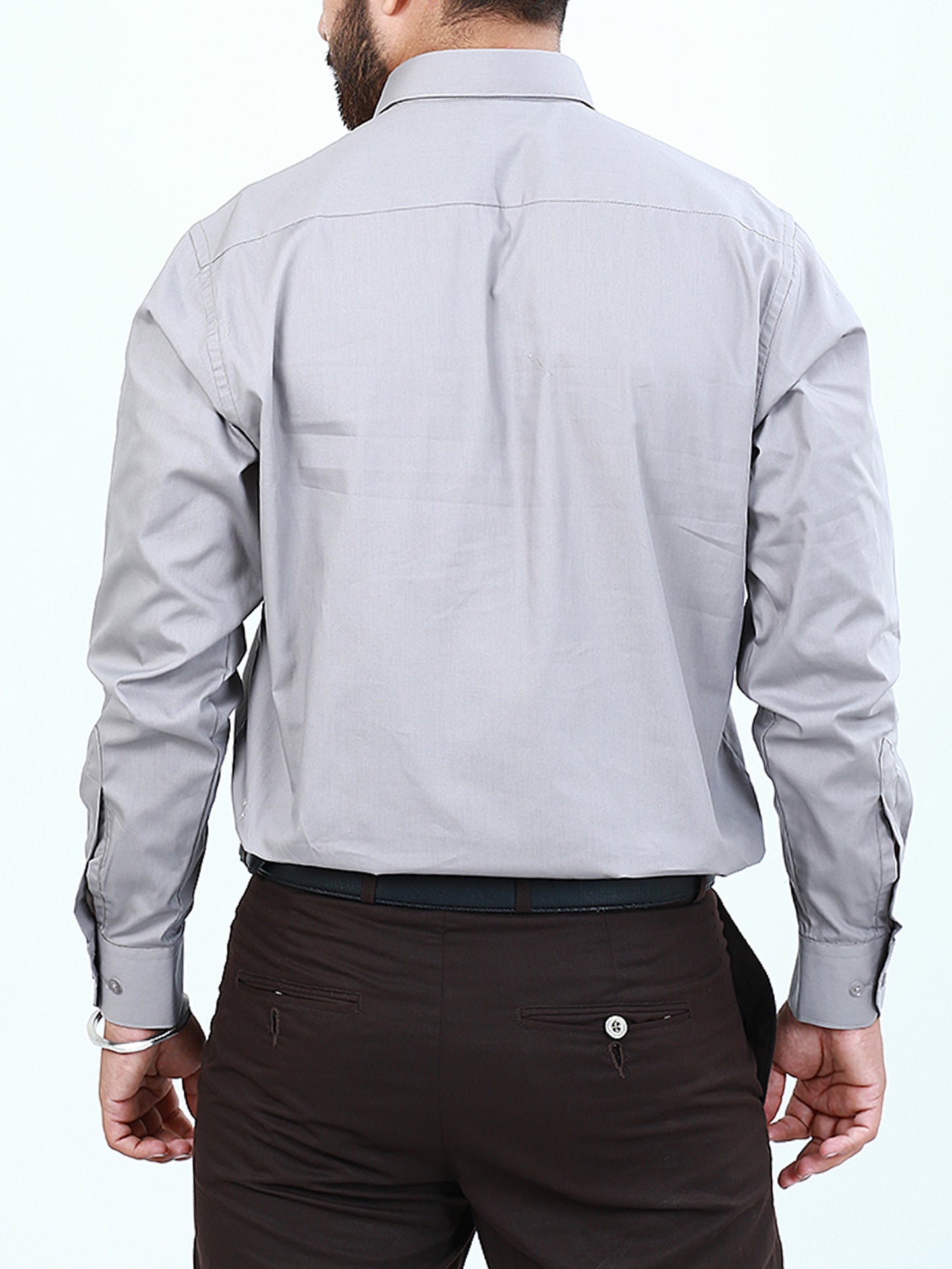 Men's Formal Dress Shirt Plain Light Grey