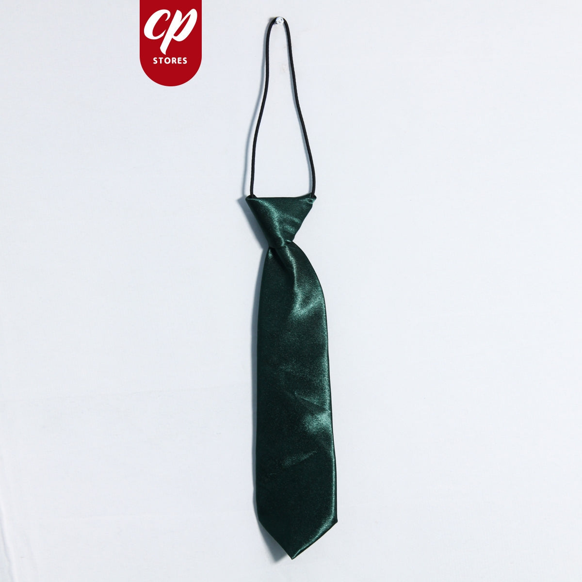 Boys Elastic Tie 9.5 Inches Dark Green