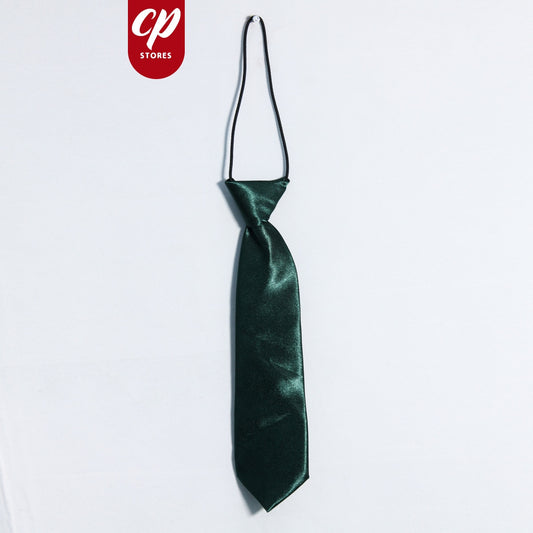 Boys Elastic Tie 9.5 Inches Dark Green