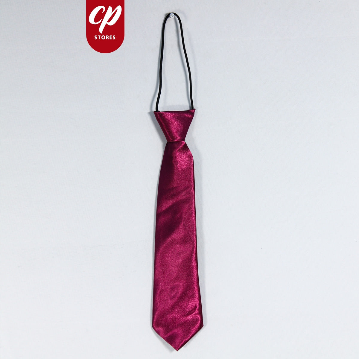 Boys Elastic Tie 9.5 Inches Crimson