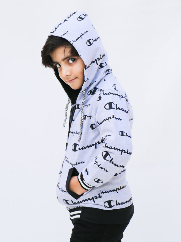 Kids Upper 5 Yrs - 10 Yrs Printed CH Grey