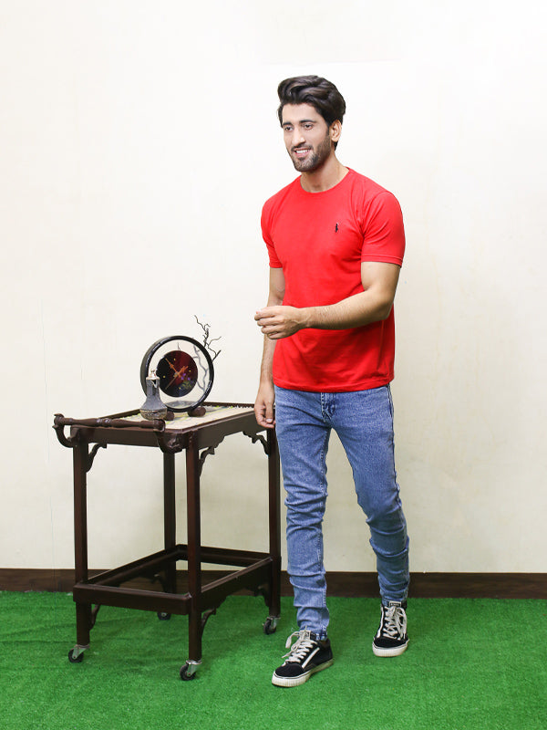 MM Men's Round Neck T-Shirt Red