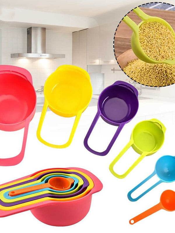 Set of 6 Cooking Measuring Cups - Multicolor