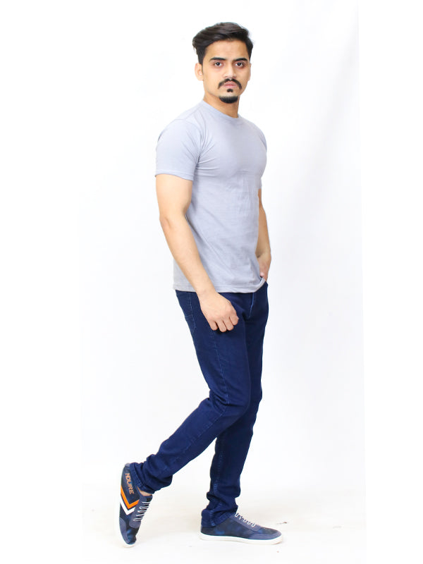 M Men's Plain Crew Neck T-Shirt Grey