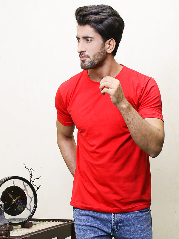 MM Men's Round Neck T-Shirt Red