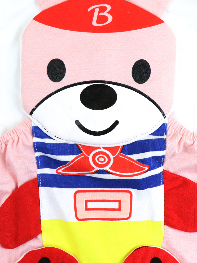 Happy Bear Romper for Newborn 1Mth - 8Mth Baby Pink