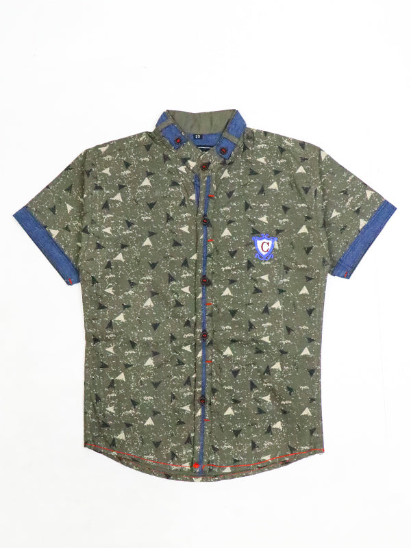 Boys Casual Shirt 5Yrs - 12Yrs C Green