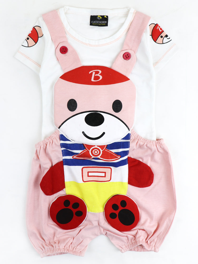 Happy Bear Romper for Newborn 1Mth - 8Mth Baby Pink