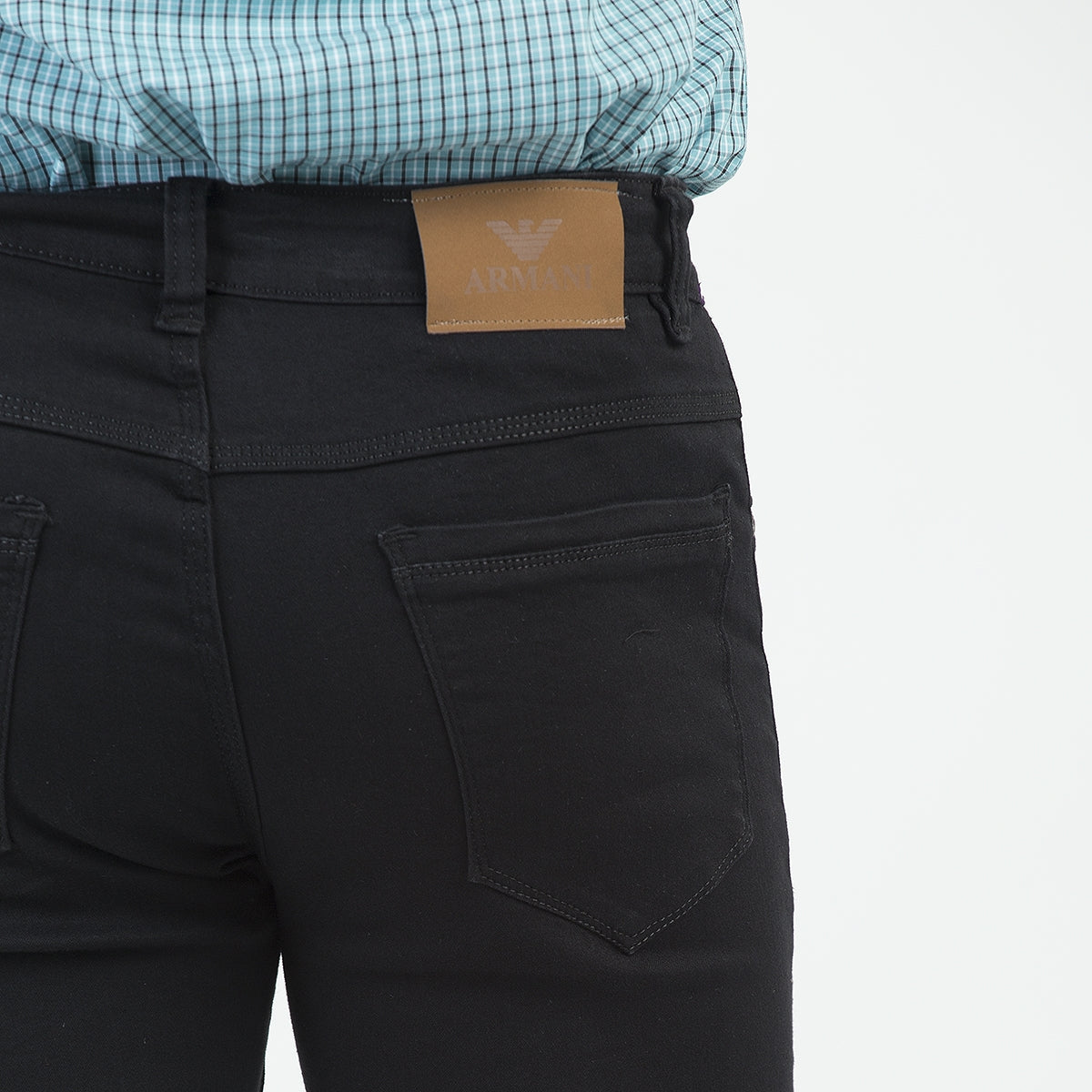 Strechable Jeans for Men Plain JET BLACK