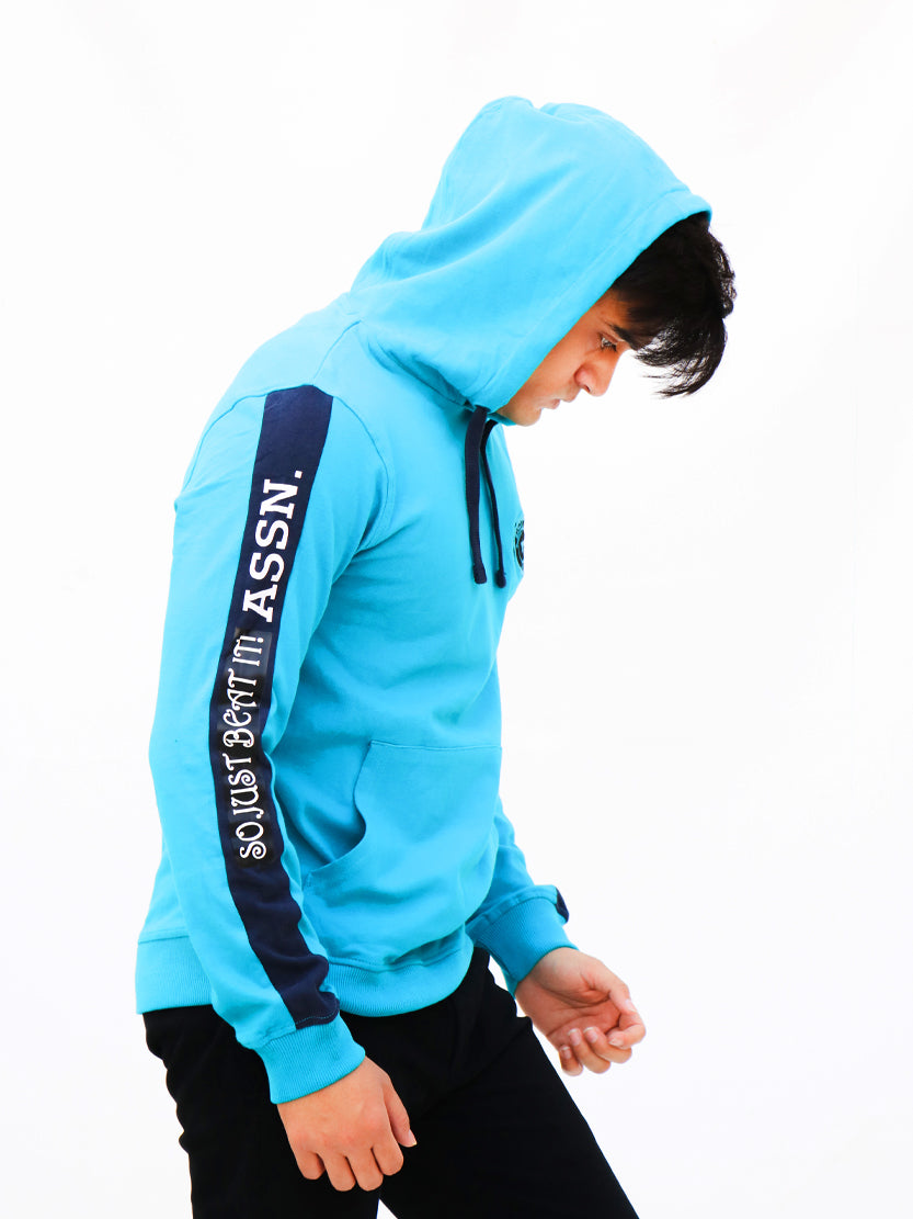 Men's Pullover Hoodie ASSN Aqua Blue