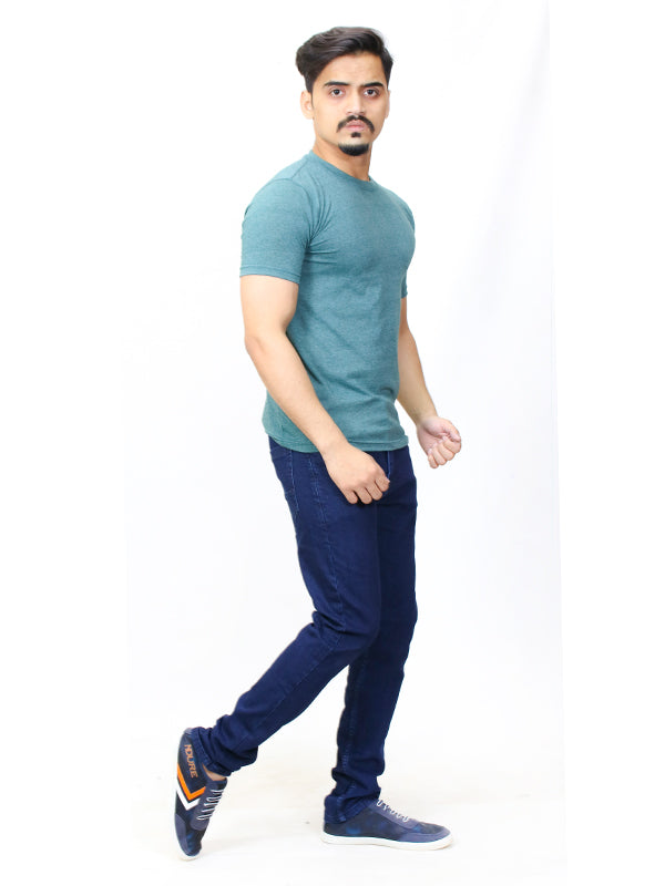 M Men's Plain Crew Neck T-Shirt Green