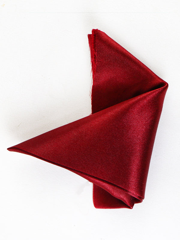 Plain Pocket Square for Men's Dark Maroon