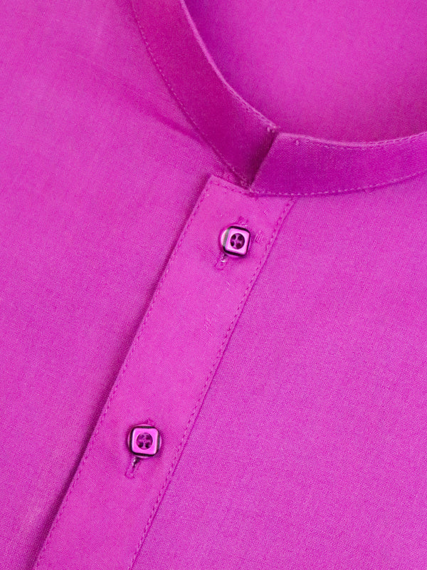 AM Men's Festive Plain Kurta Bright Purple