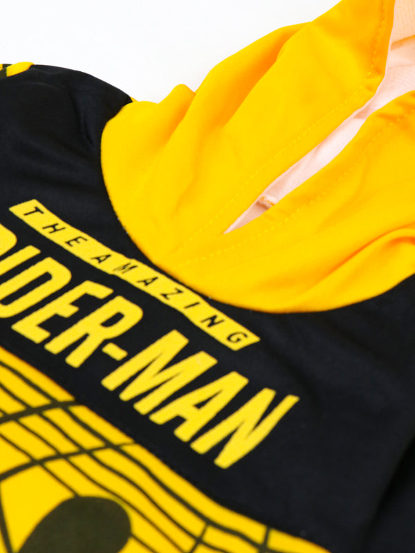 SF Hooded Newborn Suit 3Mth - 9Mths Spider Man Yellow