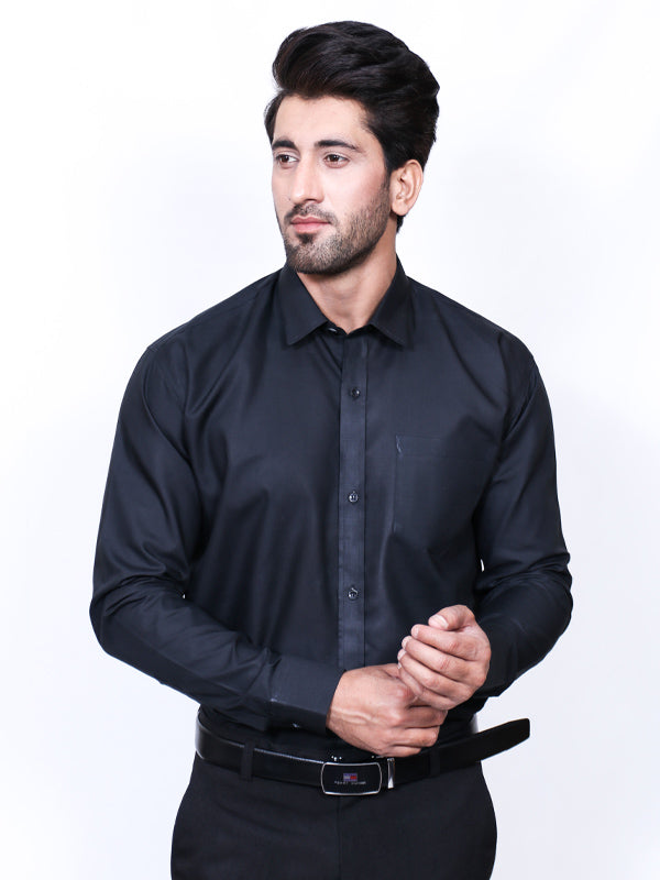 Men's Formal Dress Shirt CT Premium Black MFS359