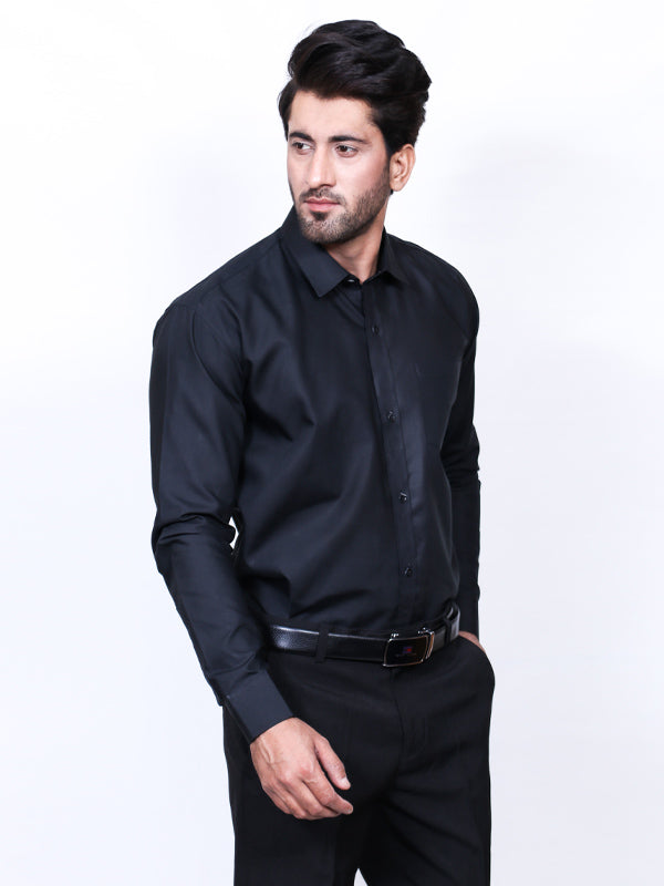 Men's Formal Dress Shirt CT Premium Black MFS359