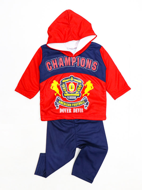 SF Kids Hooded Full Sleeve Suit 1Yr - 4Yrs Champions Red