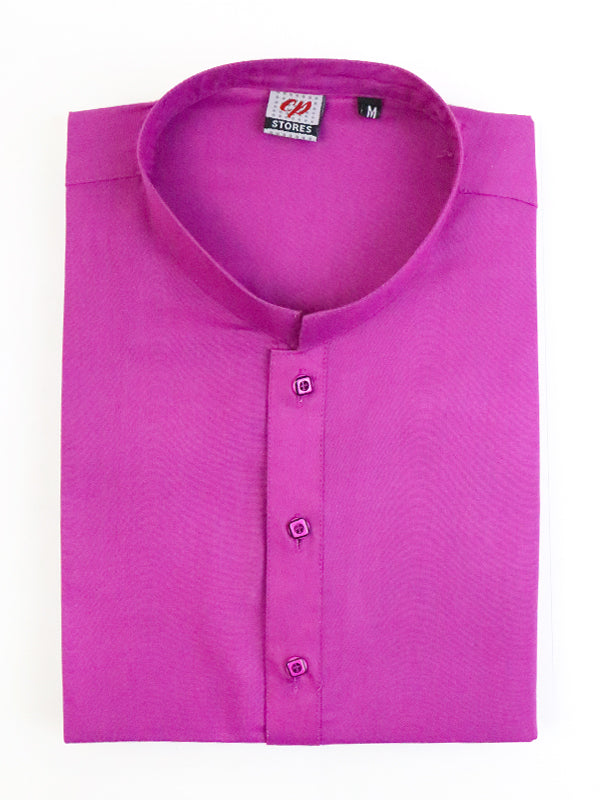 AM Men's Festive Plain Kurta Bright Purple