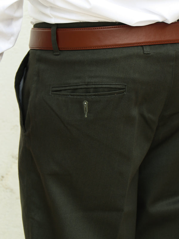 MWF06 Men's Wrinkle-Free 100% Cotton Trouser Dark Green