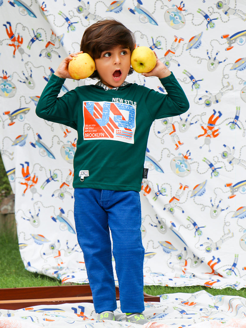 ATT Boys Hooded T-Shirt 1.5 Yrs - 3.5 Yrs BRKLYN
