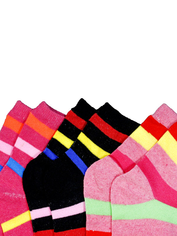 Cotton Socks For Women Multi-color Pack of 3