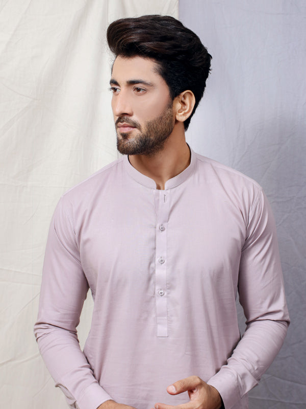 285 Men's Cotton Stitched Kameez Shalwar Light Brown 2