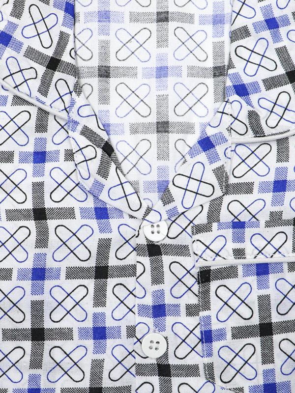 MC Cotton Night Suits 2 Yrs - 6 Yrs Printed Houndstooth Square
