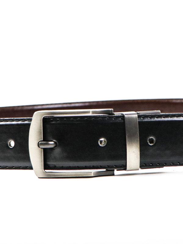 2 in 1 Brown & Black Faux Leather Belt for Men MB56