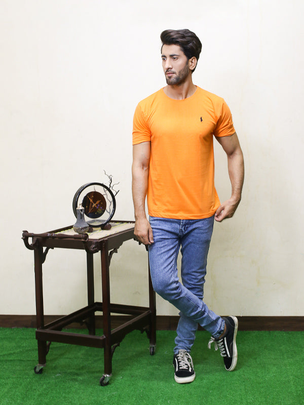 MM Men's Round Neck T-Shirt Orange
