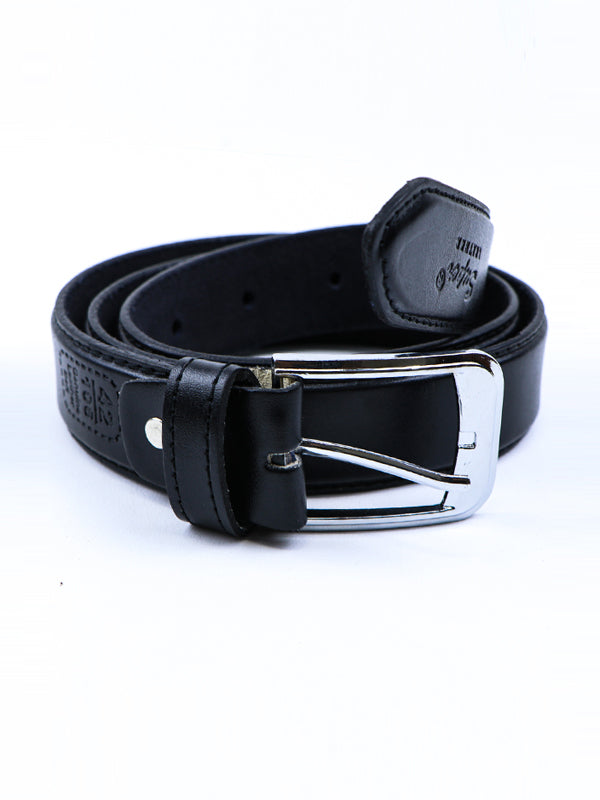 MB11 Faux Leather Belt for Men Shine Black