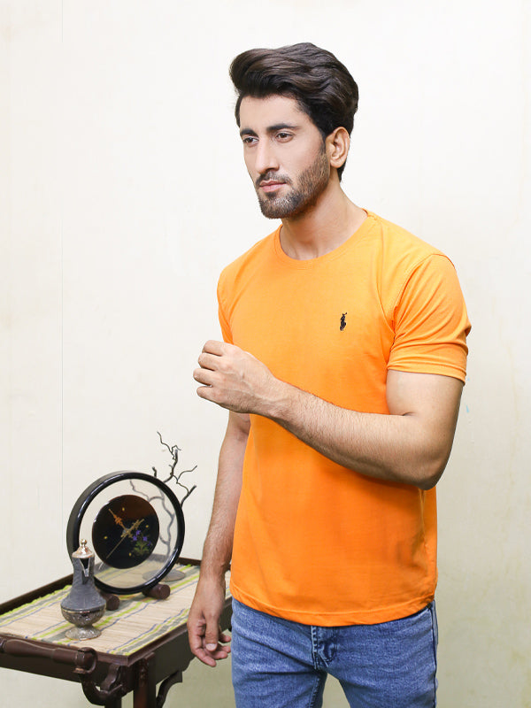 MM Men's Round Neck T-Shirt Orange