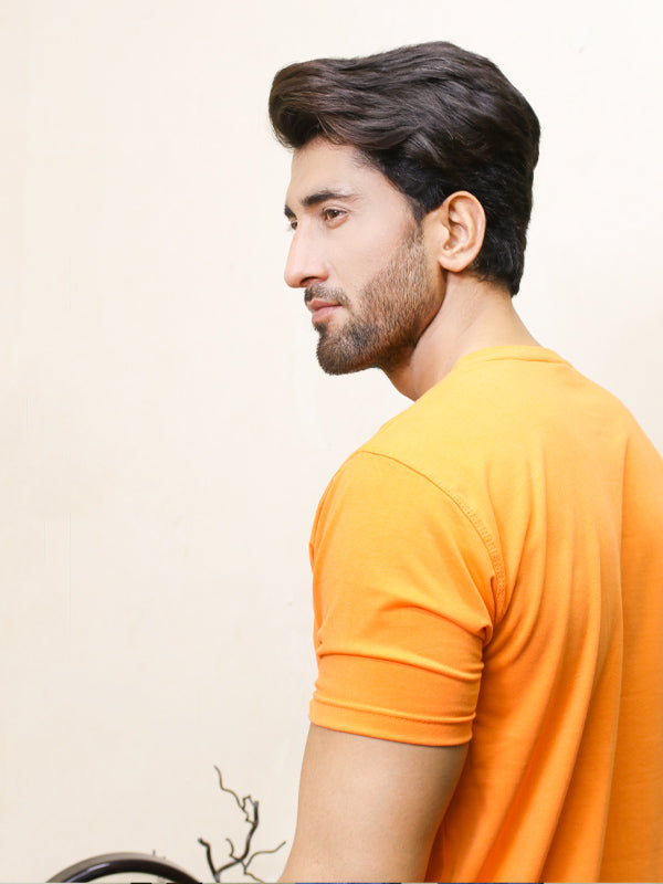 MM Men's Round Neck T-Shirt Orange