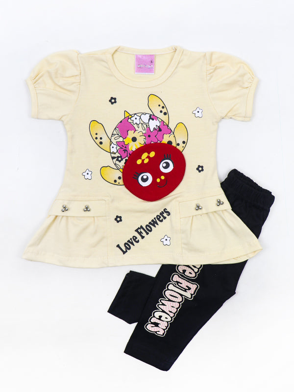BG Girls Suit 1 Yr - 4 Yrs Flowers Light Yellow