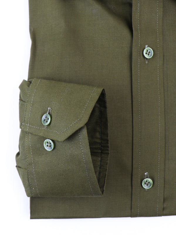 AZ Men's Formal Dress Shirt Plain D Green