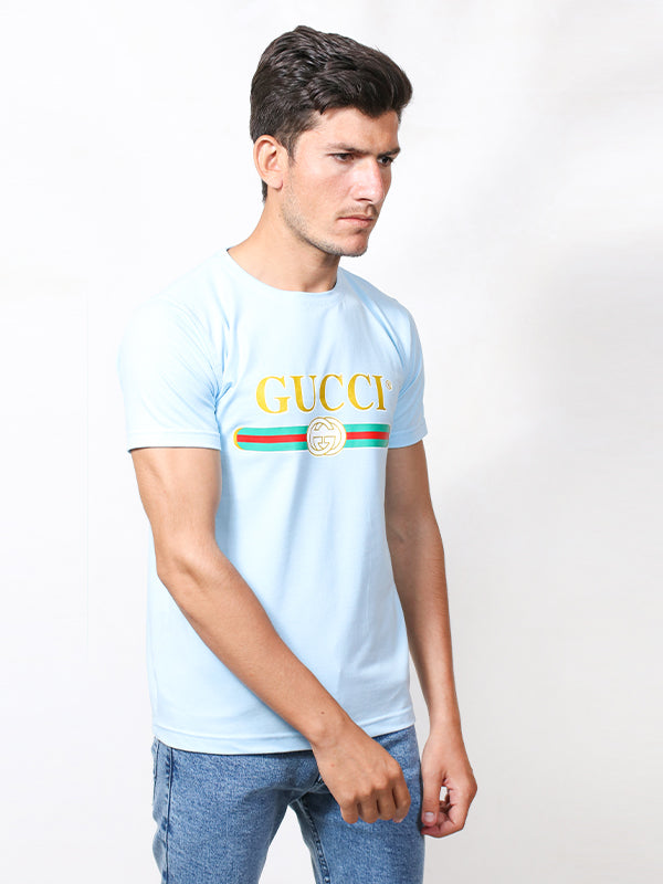 MM Men's Printed T-Shirt GUC Light Blue