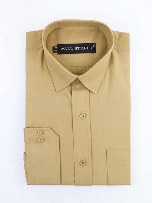 AZ Men's Formal Dress Shirt Plain Tortilla Brown MFS370