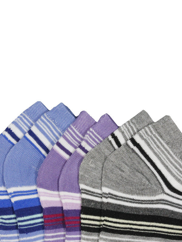 Pack of 3 Ankle Socks for Women Multicolor & Multidesign