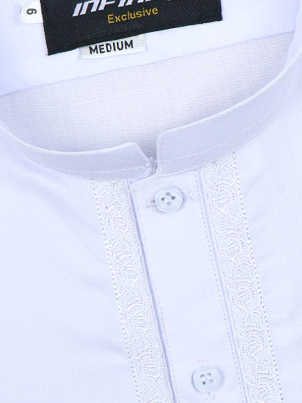 752\B Men's Kameez Shalwar Stitched Suit White
