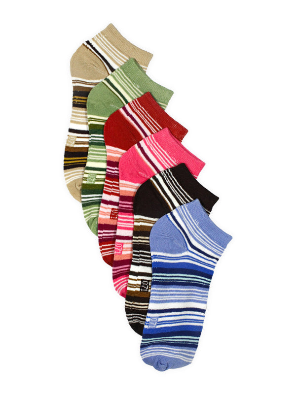 Pack of 6 Ankle Socks for Women Multicolor & Multidesign