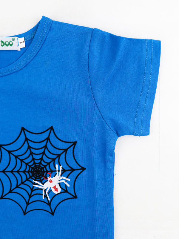 Newborn Printed T-Shirt 2Mth - 7Mth Spider Blue