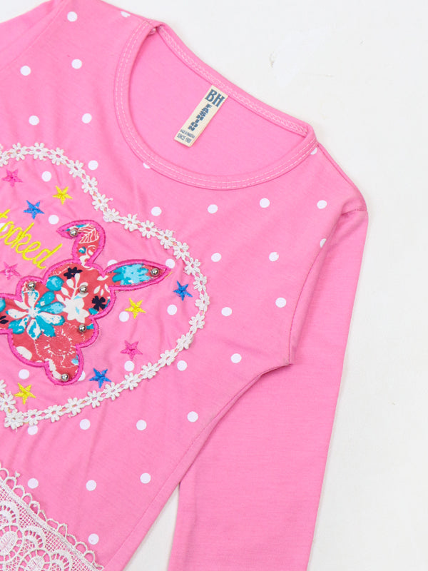 BH Girls Full Sleeve T-Shirt 2.5Yrs - 7Yrs Stooked Pink
