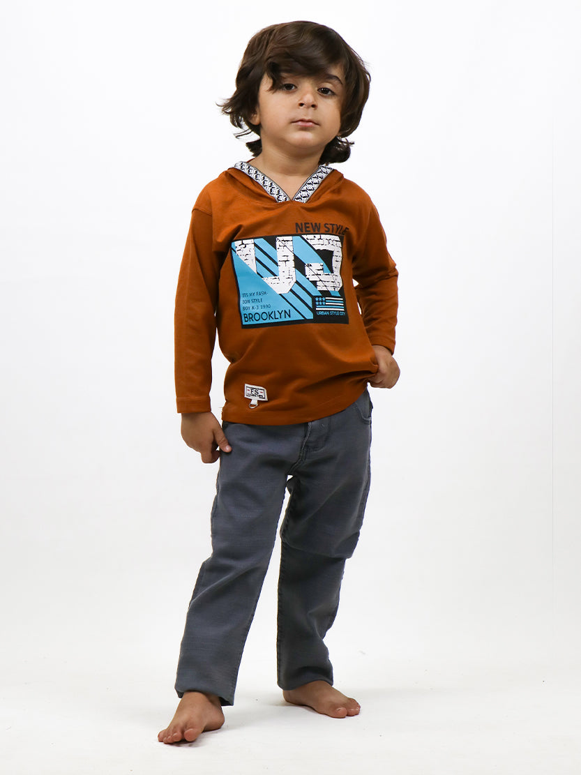 ATT Boys Hooded T-Shirt 1.5 Yrs - 3.5 Yrs BRKLYN