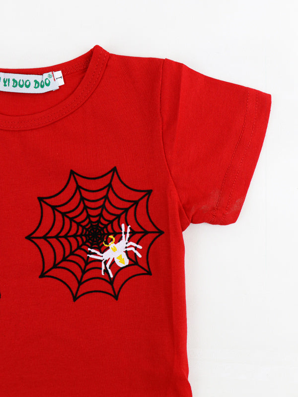 Newborn Printed T-Shirt 2Mth - 7Mth Spider Red