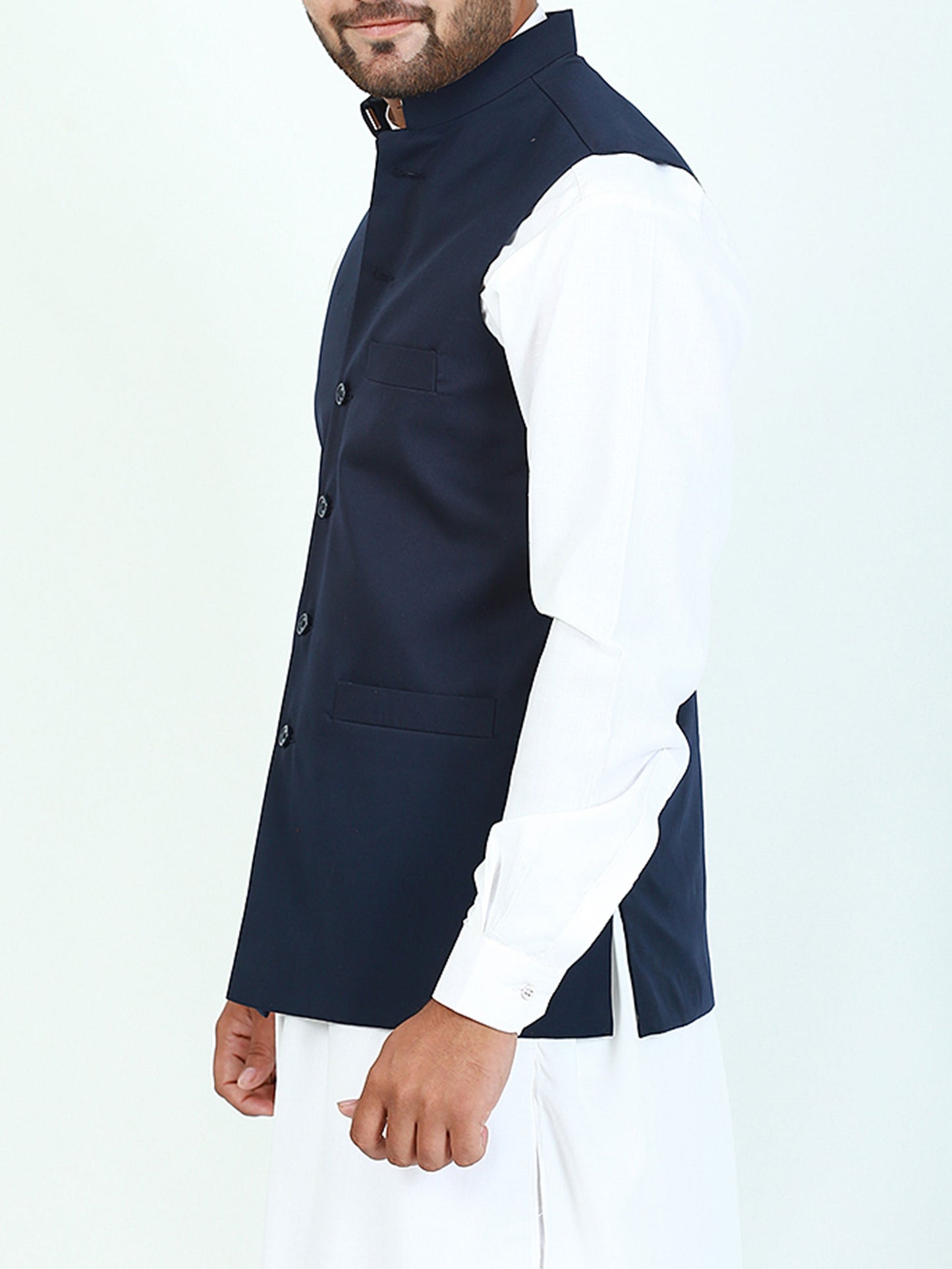 Men's Plain Waistcoat Navy Blue