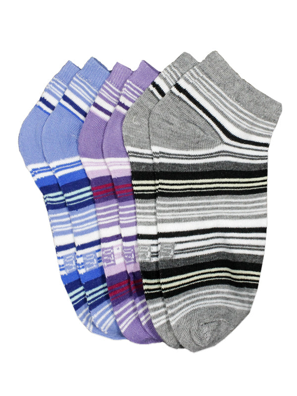 Pack of 3 Ankle Socks for Women Multicolor & Multidesign
