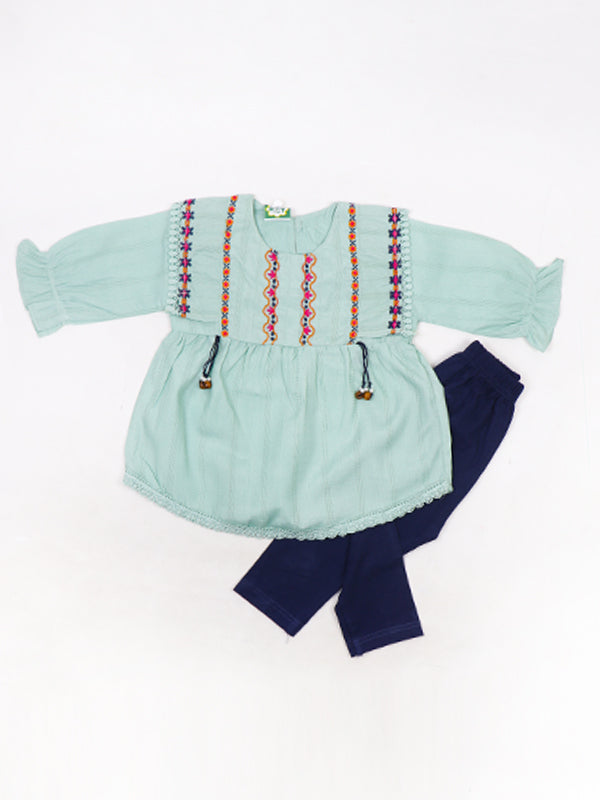 ZG Girls Suit 1Yr - 4Yrs Designed Light Green