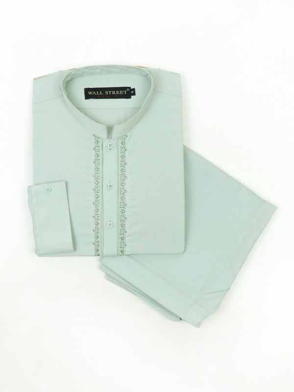 440 Men's Stitched Kameez Shalwar Suit Light Green
