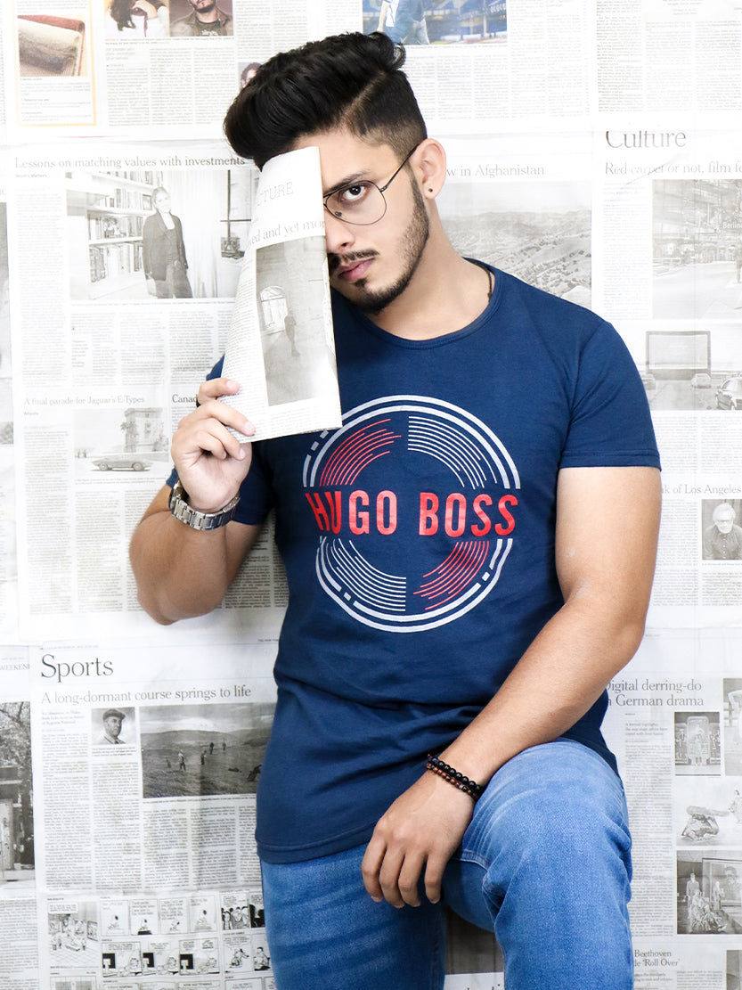 Men's Graphic Printed Tee HB Dark Blue